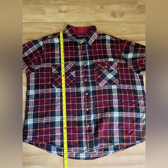 Vintage Timber Ridge Men’s Flannel Shirt Button Up Burgundy Blue Plaid Size XXL - Picture 5 of 7